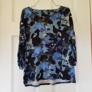 Coldwater Creek Blue and Black Top